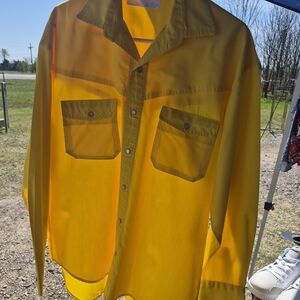 Yellow Men's Casual Button-Down Shirt